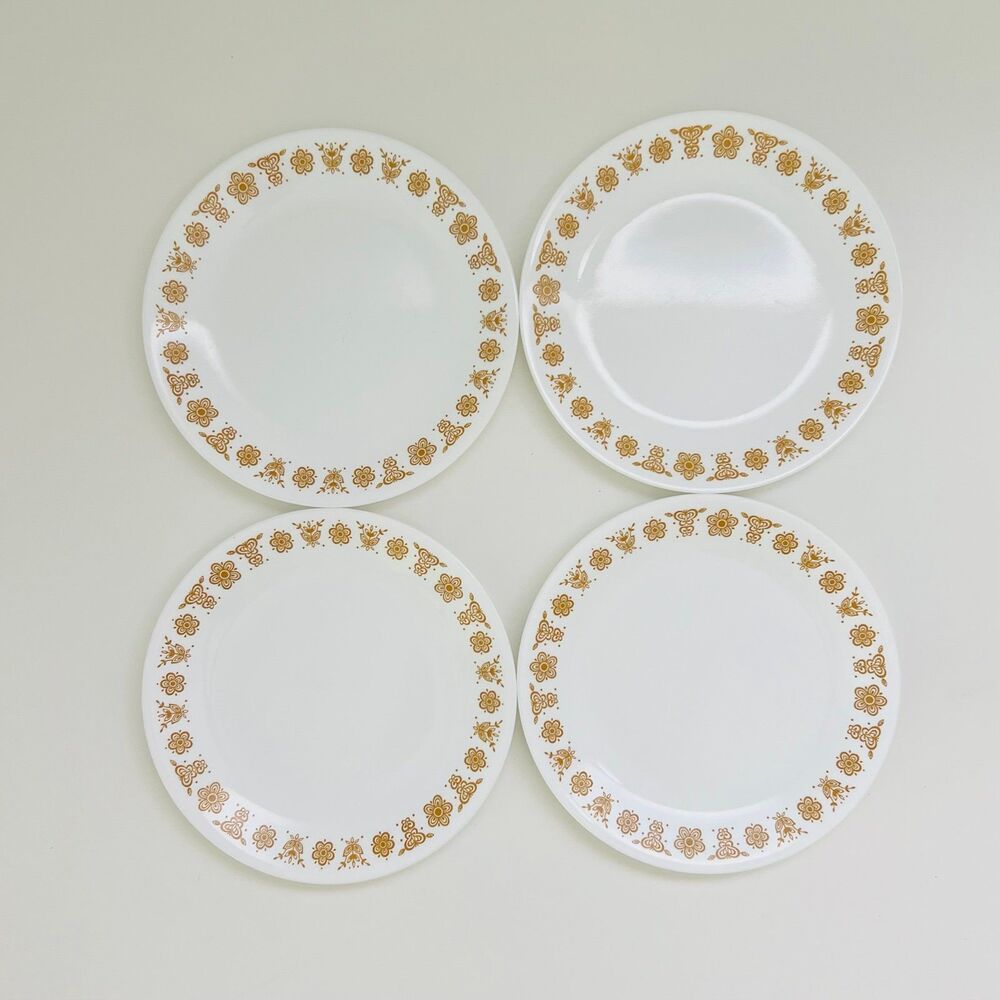 CORELLE Butterfly Gold Salad Plate, Set of 4
